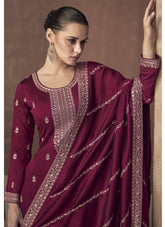 Premium Silk Salwar Suit in Maroon